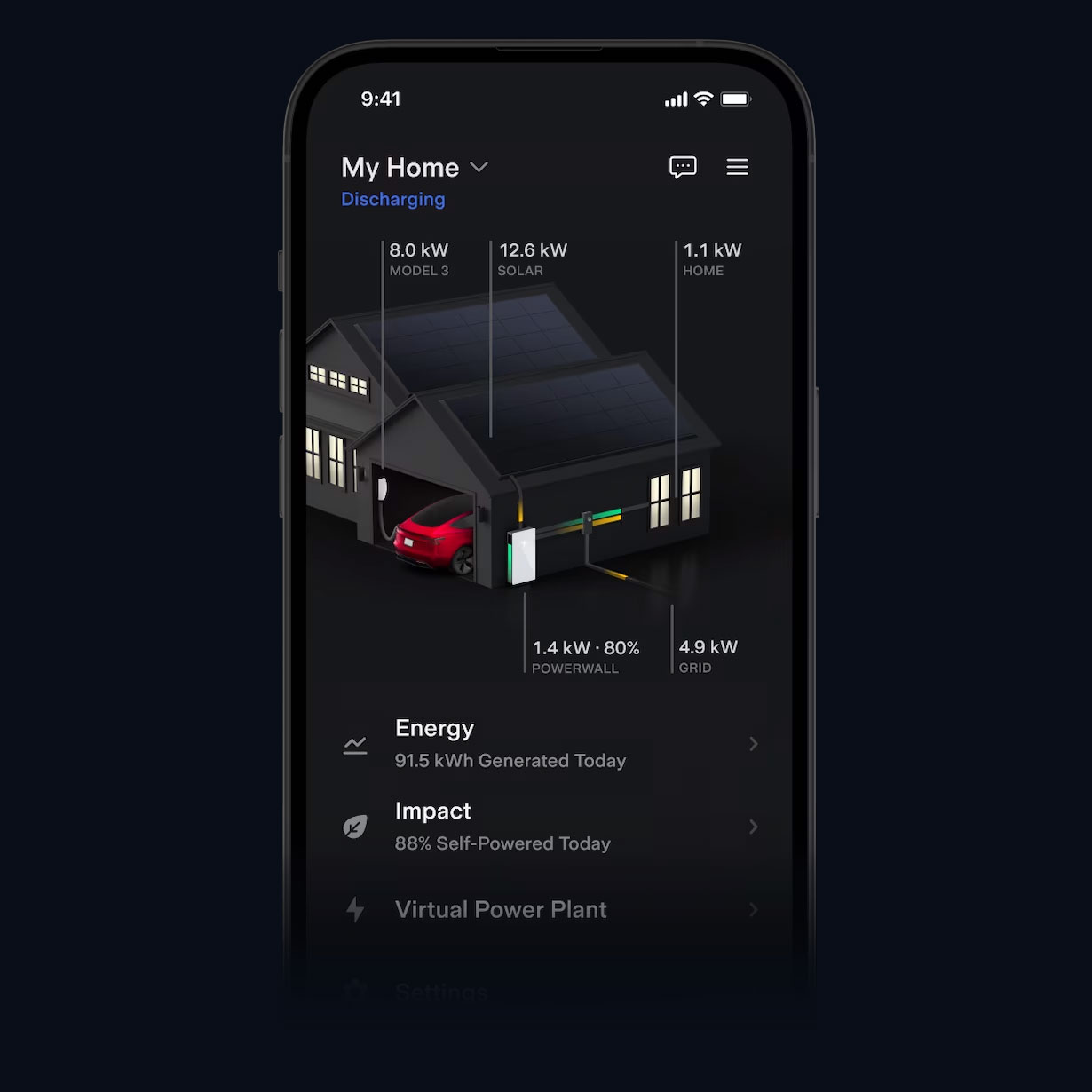 Tesla solar monitoring app