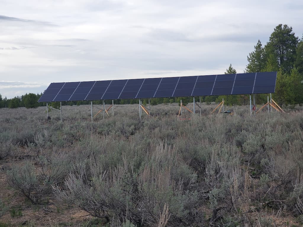 ground mount solar in a field